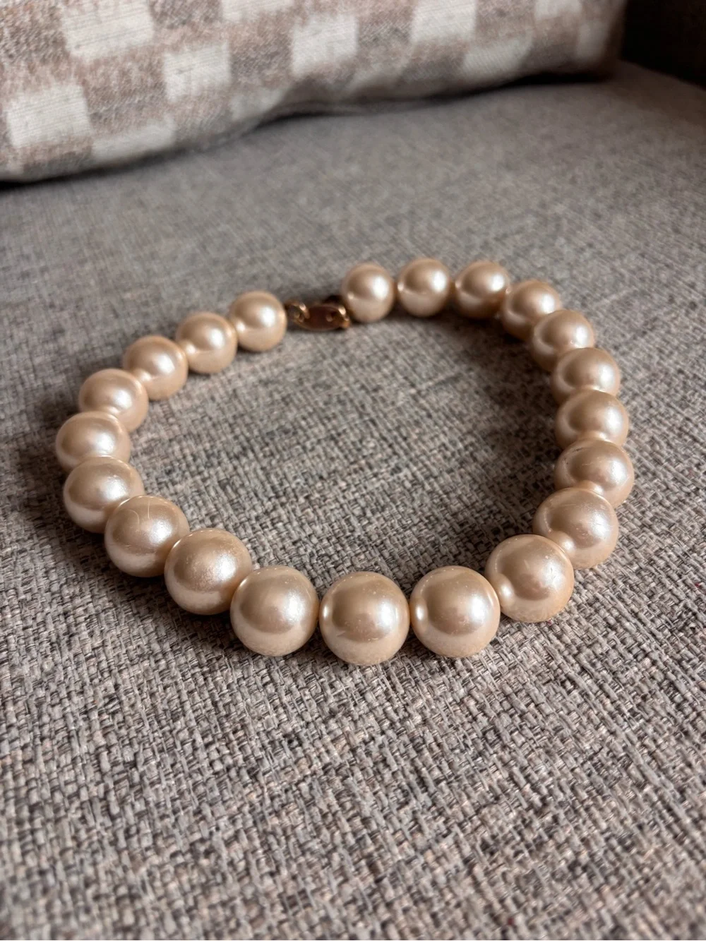 Classic Champagne Pearl Necklace - Unbranded